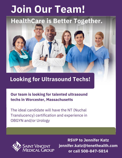 Healthcare team hiring ultrasound techs